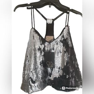 Chaser S Sequin Crop Tank NWT